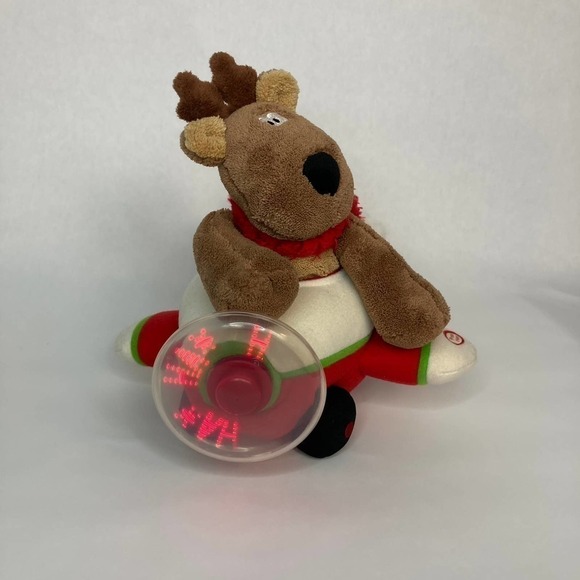 HALLMARK Rodney Reindeer Polar Parcel Service Airplane Sound Lights Motion Works - Picture 5 of 17